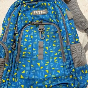 RTIC Blue and Yellow Geometric Men's Backpack